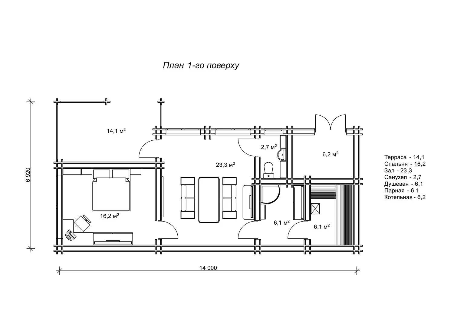 План утепленого будинку-лазні