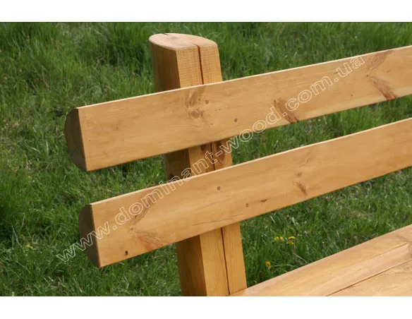 Лавка из массива дерева со спинкой - «Вечерница» №4