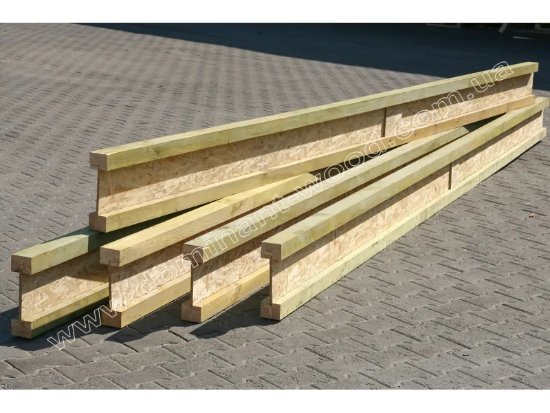 Дерев'яна двотаврова балка 75х240 мм №4