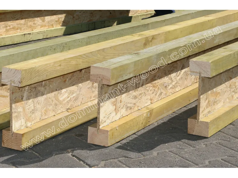 Дерев'яна двотаврова балка 75х240 мм №6