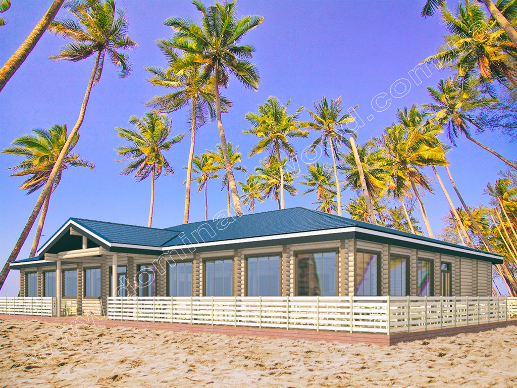 «Браель» - павільйон-кафе Банкетний зал: комбінуємо дерево з каменем №17