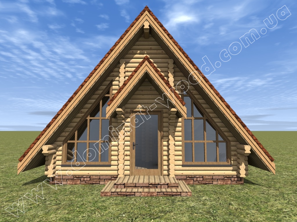 Будиночок-шалаш з мансардою «Лекід5»: проект і установка зрубу №4