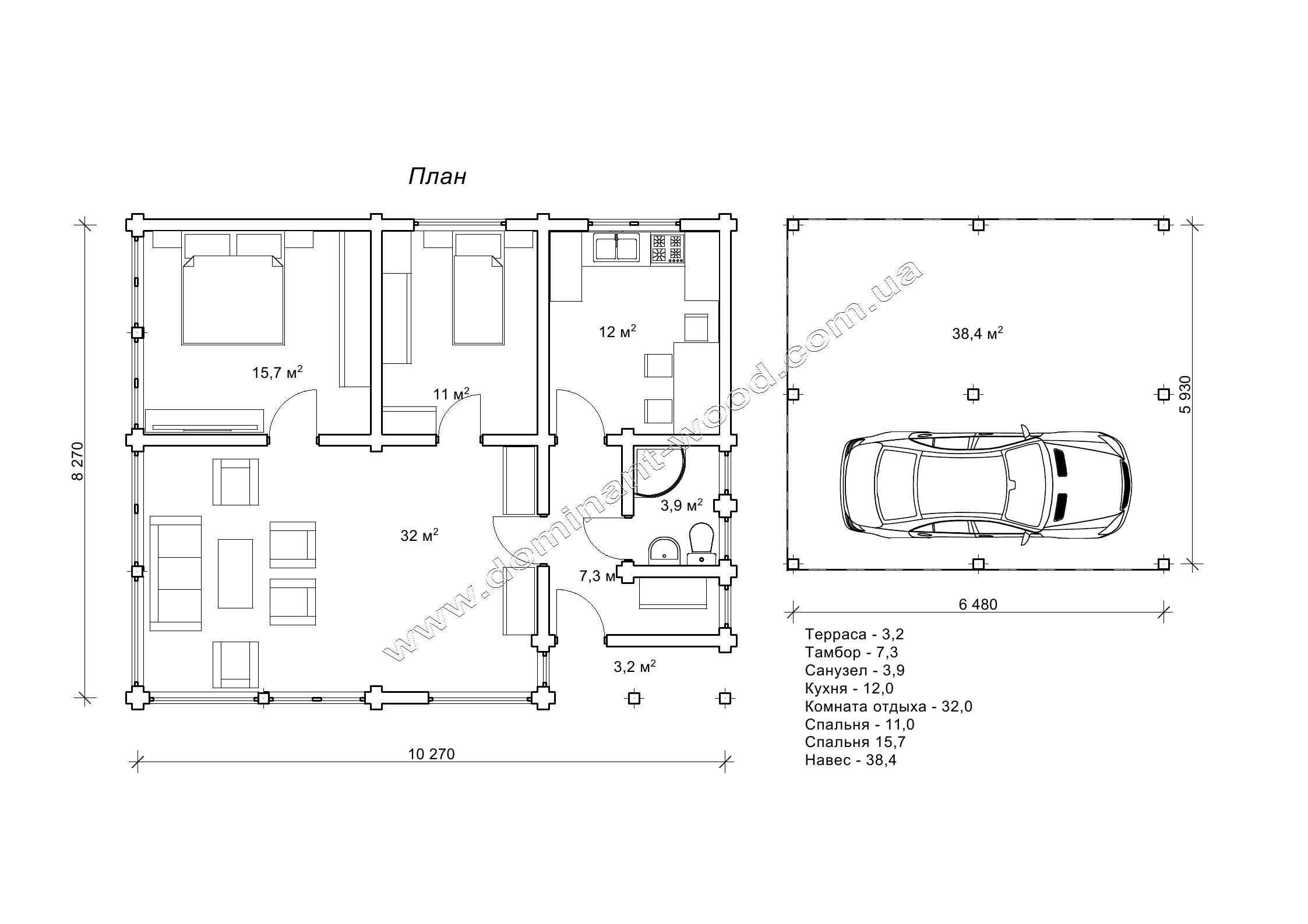 Новинки проектів будинків з дерева в сучасному стилі №5