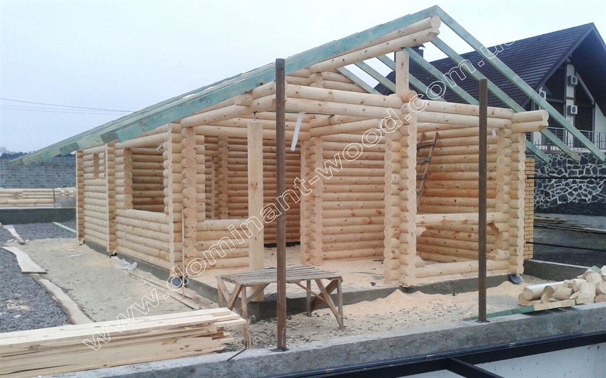 Деревянная баня «Дороза» Деревянный дом и баня: постройки из оцилиндрованного бревна №13