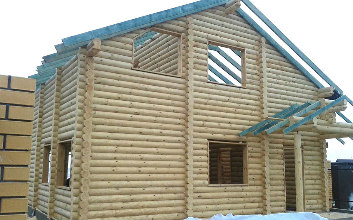 проект «Аслард» Деревянный дом и баня: постройки из оцилиндрованного бревна №5