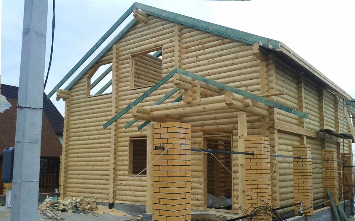 проект «Аслард» Деревянный дом и баня: постройки из оцилиндрованного бревна №6