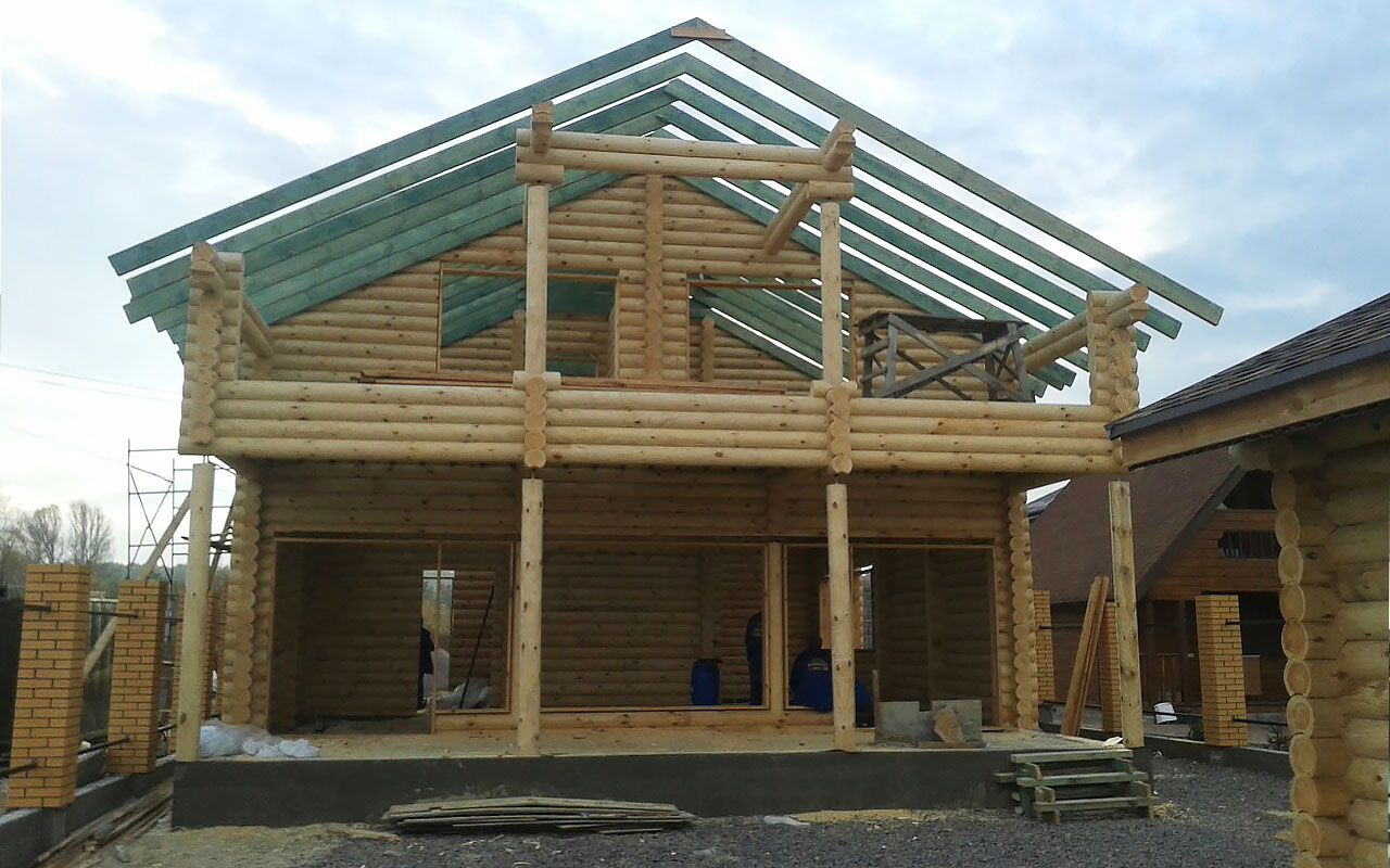 проект «Аслард» Деревянный дом и баня: постройки из оцилиндрованного бревна №7