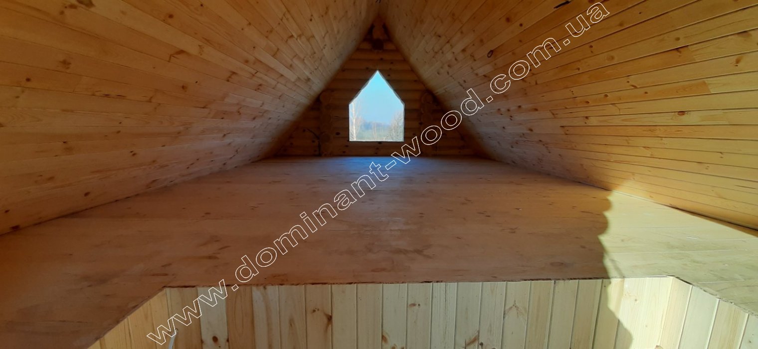 Домик-шалаш с мансардой «Лекид5» Домик-шалаш с мансардой «Лекид5»: проект и установка сруба №13