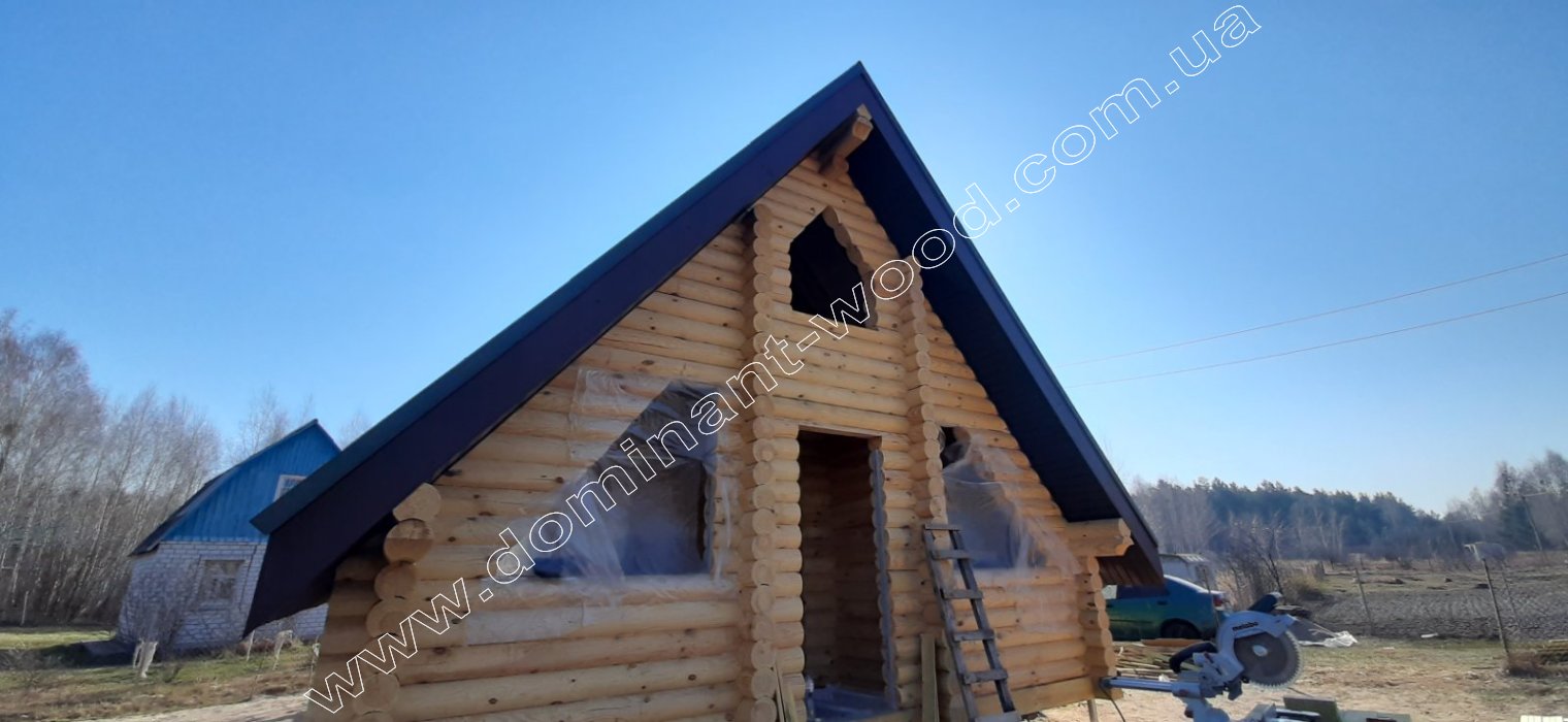 Домик-шалаш с мансардой «Лекид5» Домик-шалаш с мансардой «Лекид5»: проект и установка сруба №17
