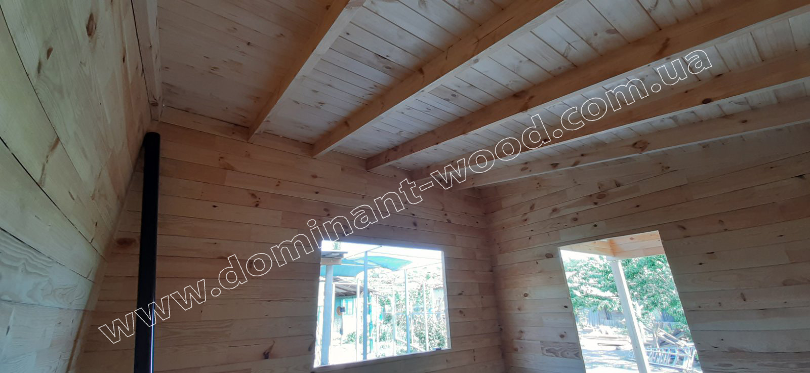 Проект «Хидда» Летний домик с беседкой из сухого бруса по проекту «Хидда» №7