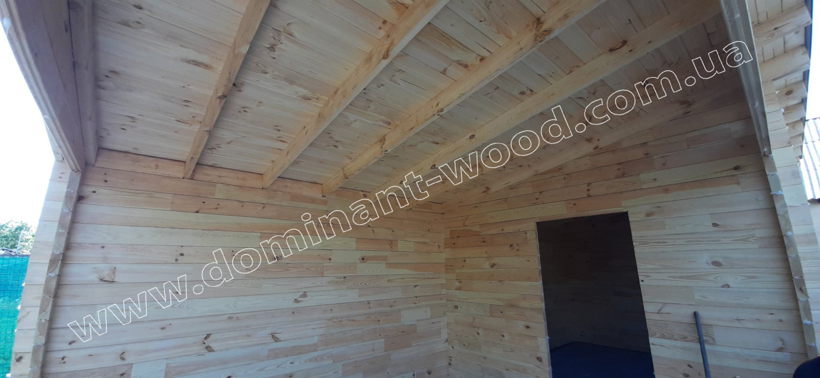 Проект «Хидда» Летний домик с беседкой из сухого бруса по проекту «Хидда» №8