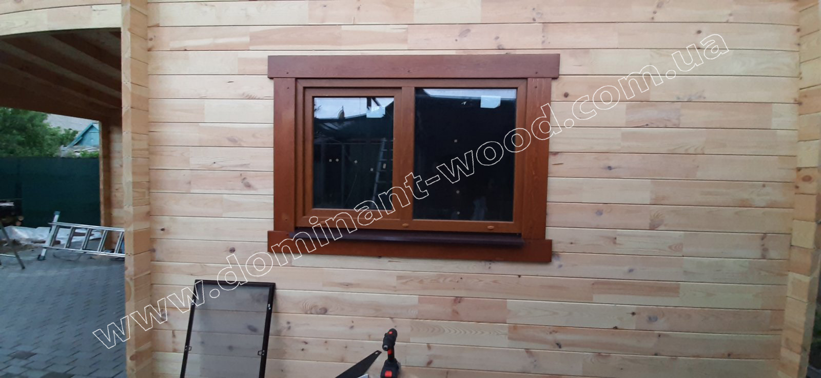 Проект «Хидда» Летний домик с беседкой из сухого бруса по проекту «Хидда» №11