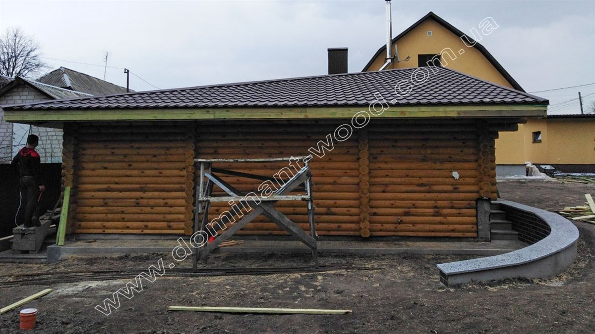 беседка «Вилкс» Бревенчатая беседка с комнатой: оригинально и функционально! №7