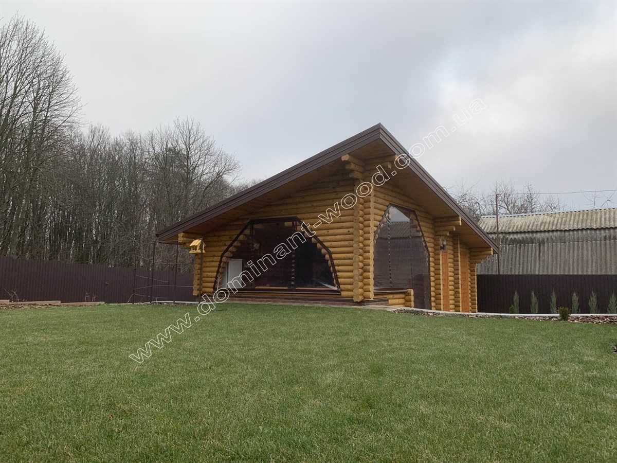 беседка «Вилкс» Бревенчатая беседка с комнатой: оригинально и функционально! №12