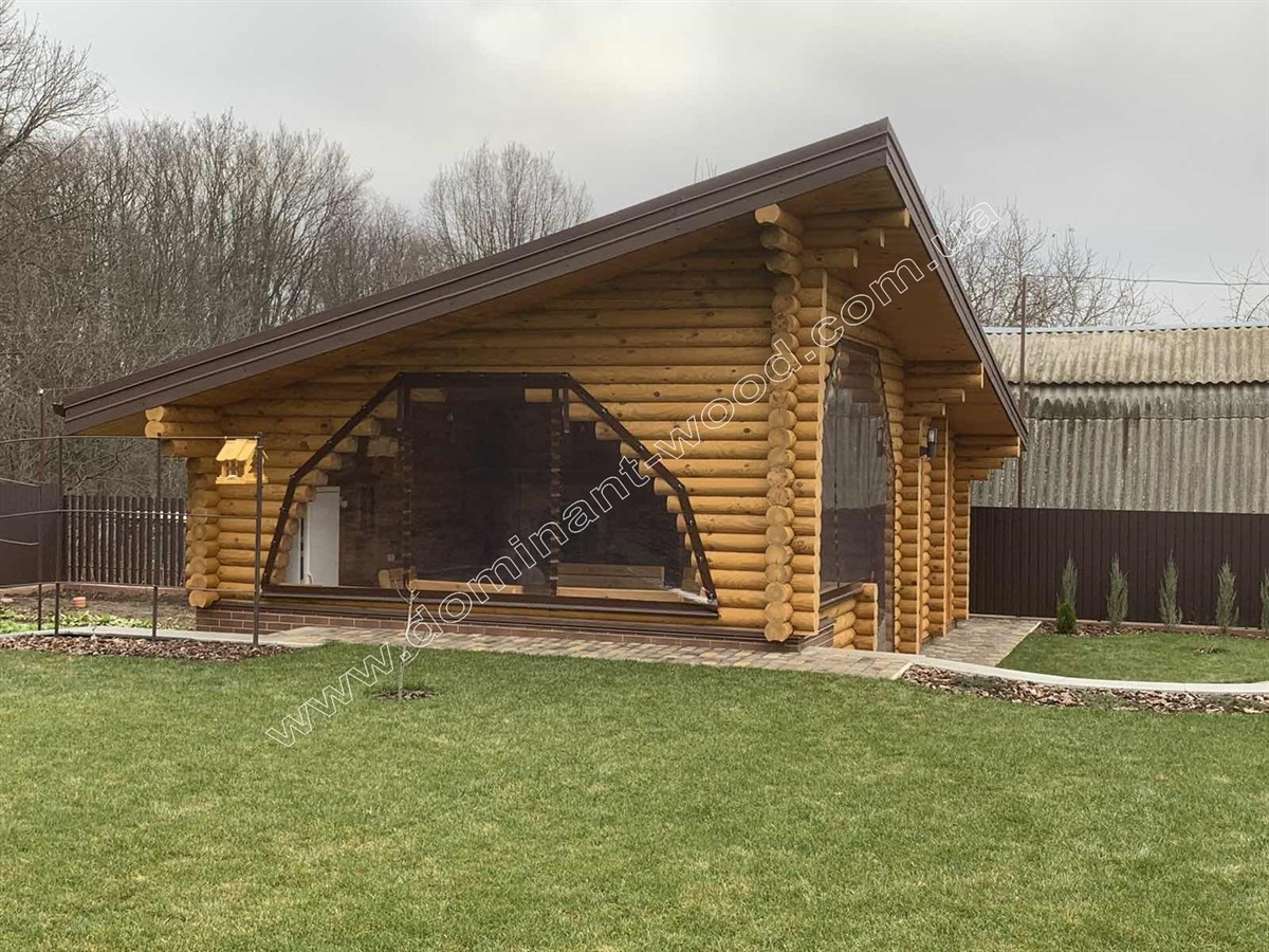 беседка «Вилкс» Бревенчатая беседка с комнатой: оригинально и функционально! №11