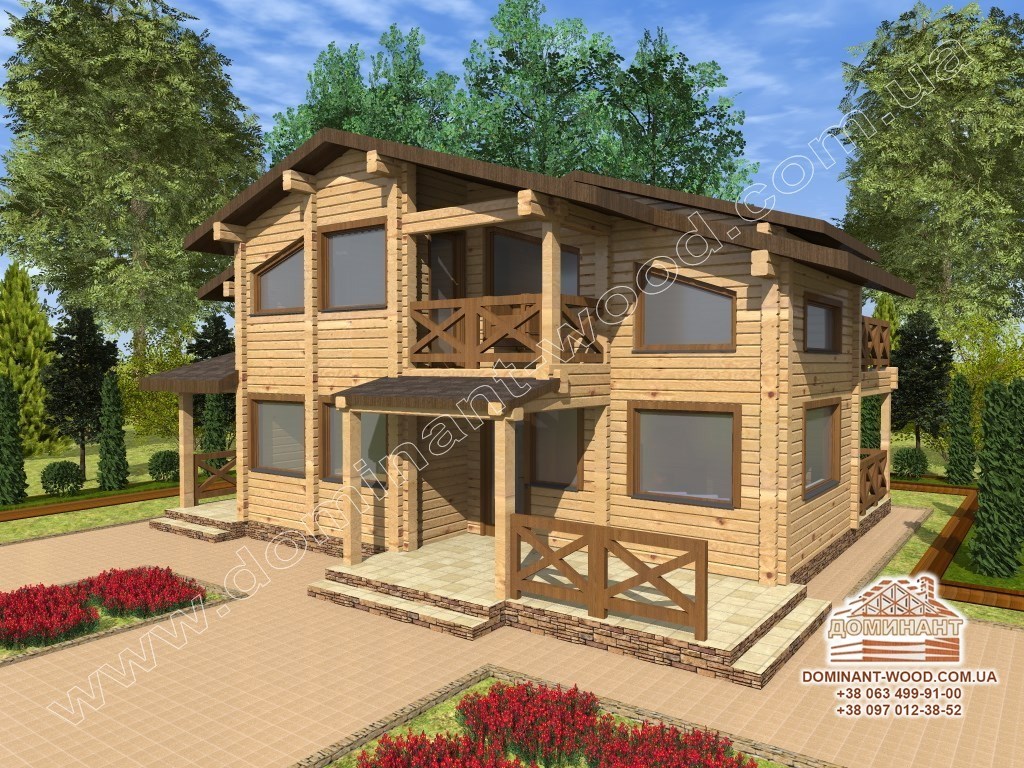 Модний проект дерев’яного будинку: маєток «Мейдін» з сухого бруса №14