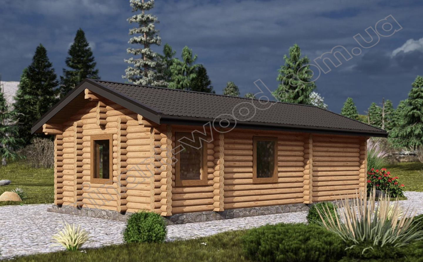 Дизайн-проєкт котеджу з колод Ø 200 мм Дизайн-проєкт котеджу з колод Ø 200 мм